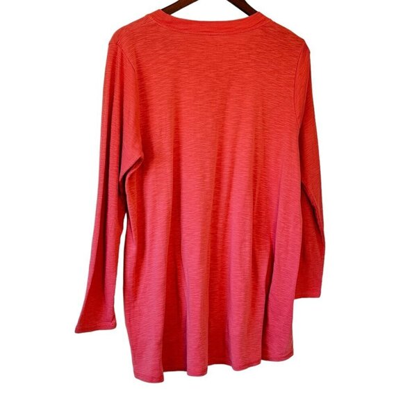 J. Jill Pima Scoop Neck Elliptical Tunic Long Sleeve Clove Pink Heather  Size L - Picture 3 of 7